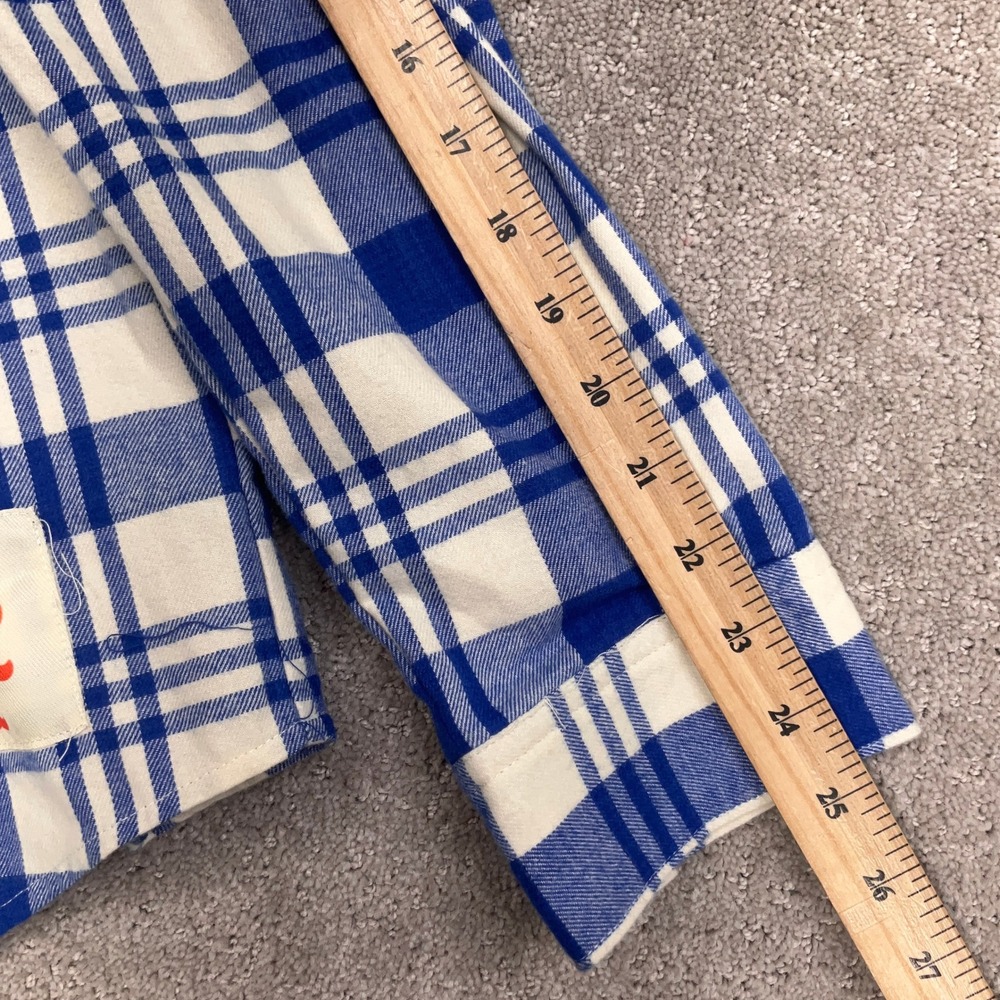 Darius Rucker MLB Shirt Mens Small Blue White Plaid Flannel Stitched NY Mets - Picture 6 of 10
